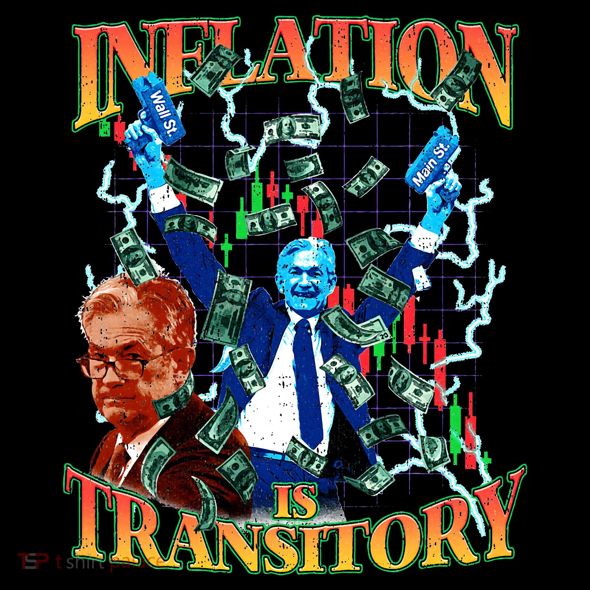 Inflation Is Transitory  90s Bootleg Merch Style JPOW  Backpack