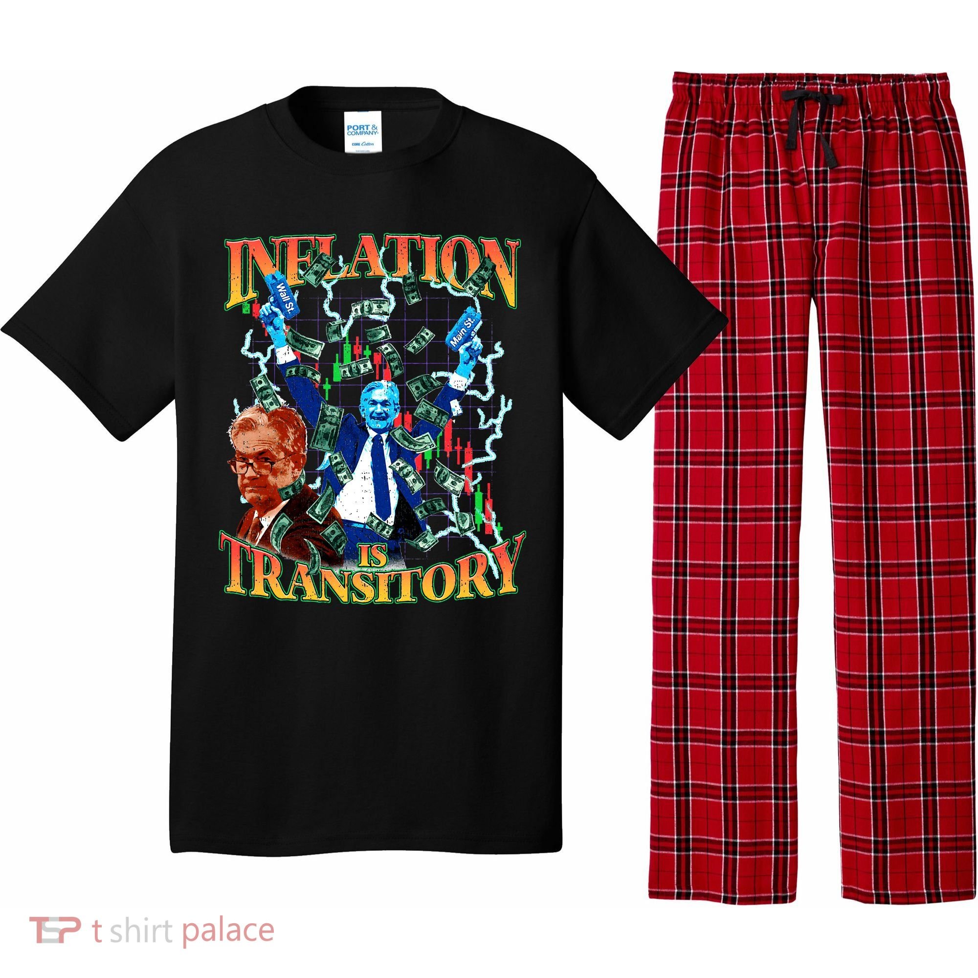Inflation Is Transitory  90s Bootleg Merch Style JPOW  Pajama Set