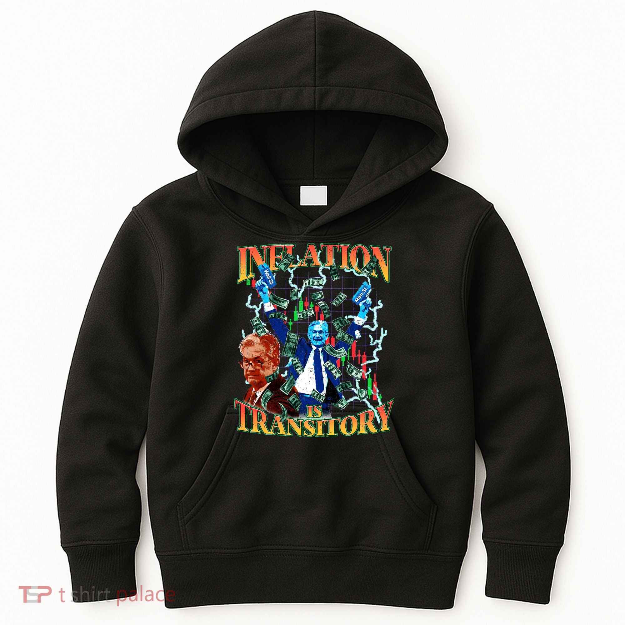 Inflation Is Transitory  90s Bootleg Merch Style JPOW  Kids Hoodie