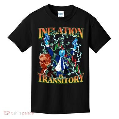 Inflation Is Transitory  90s Bootleg Merch Style JPOW  Kids T-Shirt