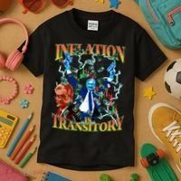 Inflation Is Transitory  90s Bootleg Merch Style JPOW  Kids T-Shirt thumb 3