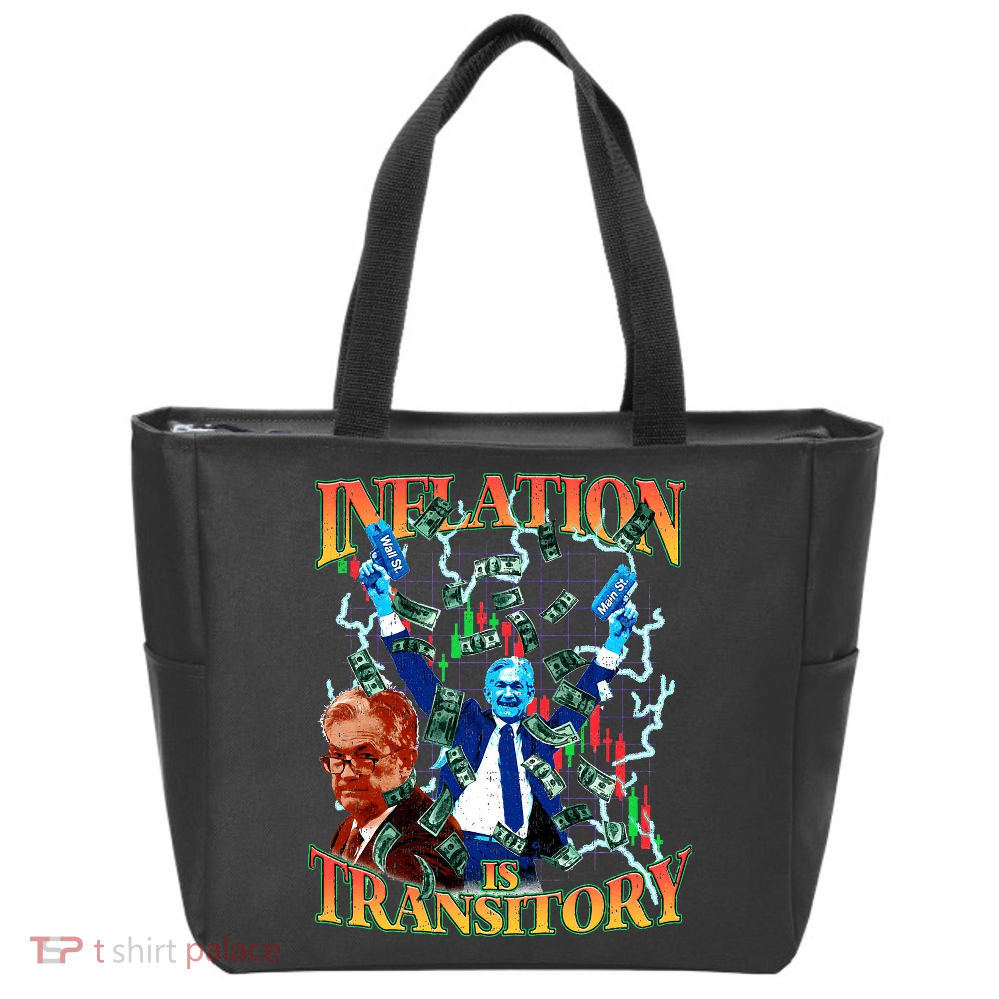 Inflation Is Transitory  90s Bootleg Merch Style JPOW  Tote Bag
