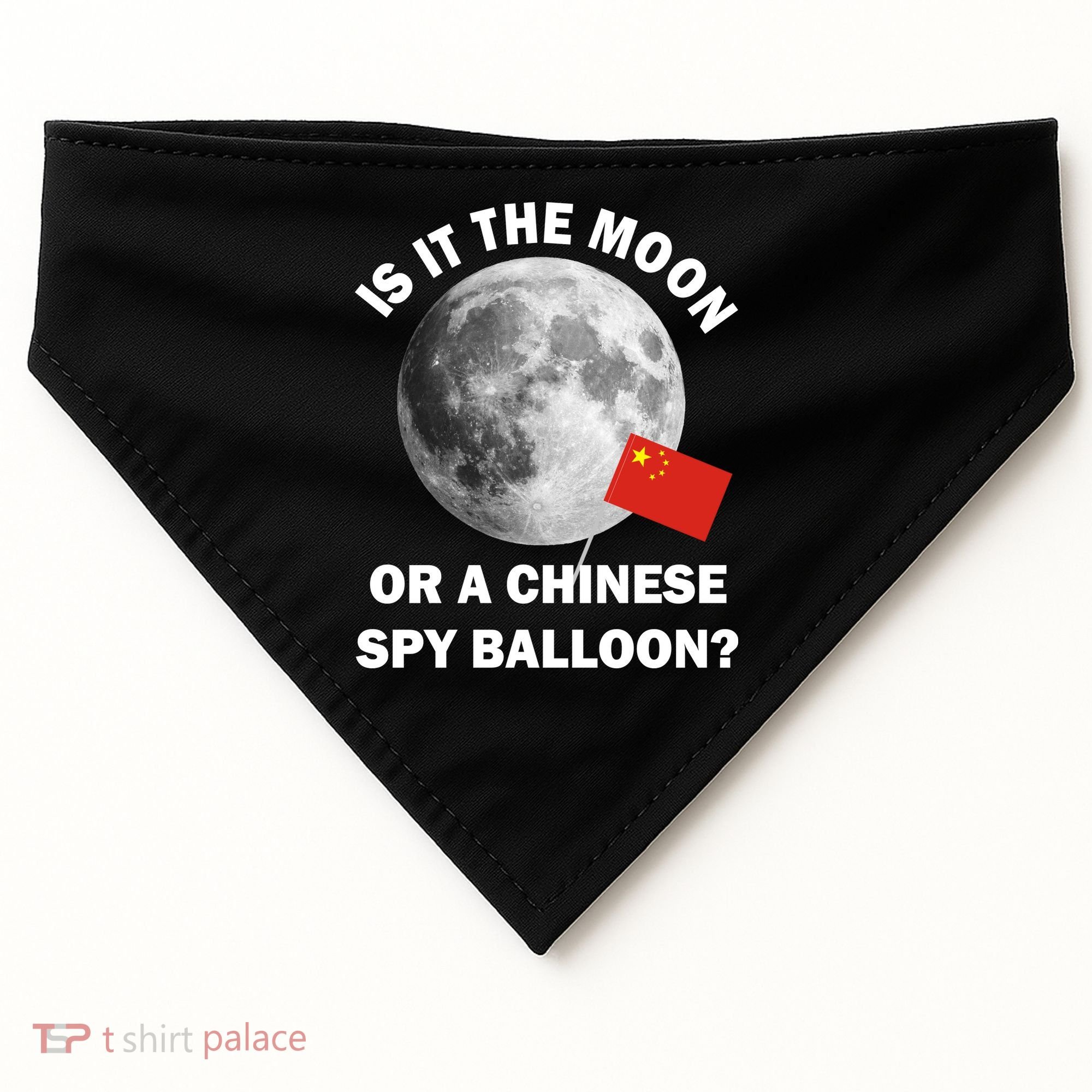 Is It The Moon Or A Chinese Spy Balloon USA-Made Doggie Bandana
