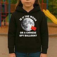 Is It The Moon Or A Chinese Spy Balloon Kids Hoodie thumb 3