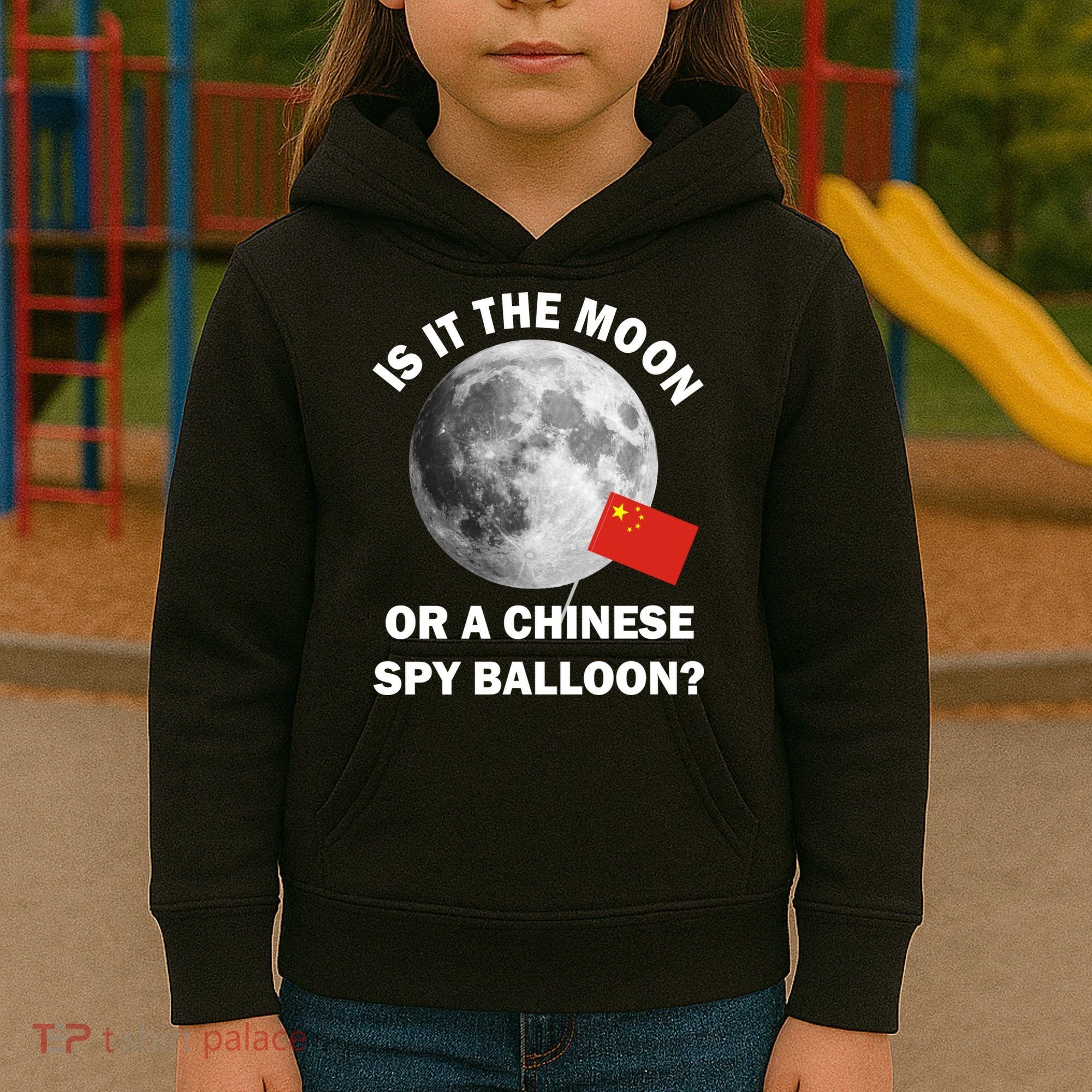 Is It The Moon Or A Chinese Spy Balloon Kids Hoodie
