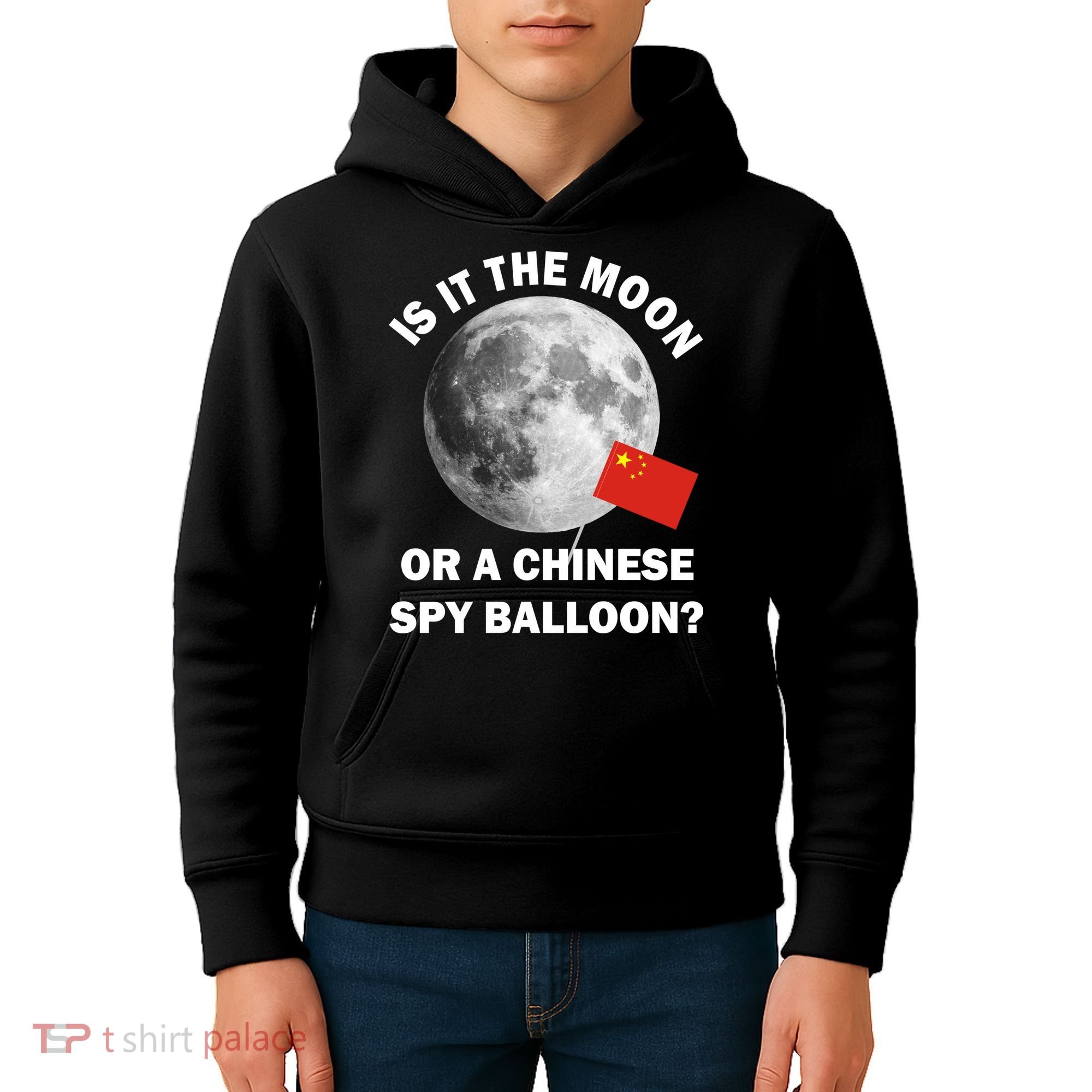 Is It The Moon Or A Chinese Spy Balloon Kids Hoodie