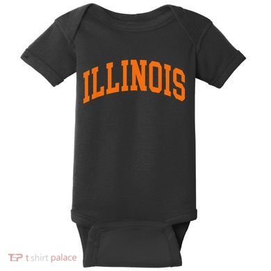 Illinois IL Throwback Design Classic Baby Bodysuit