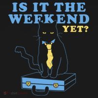 Is It The Weekend Yet Funny Cat USA-Made Doggie Bandana thumb 2