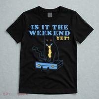 Is It The Weekend Yet Funny Cat T-Shirt thumb 5