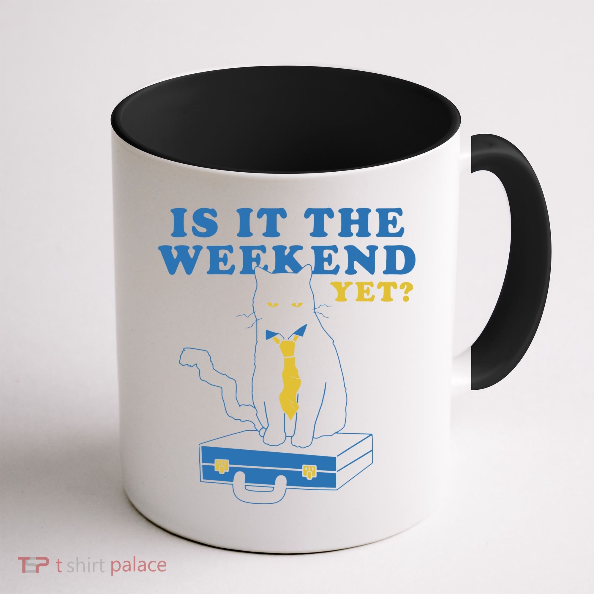 Is It The Weekend Yet Funny Cat Coffee Mug