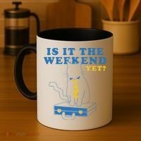 Is It The Weekend Yet Funny Cat Coffee Mug thumb 4