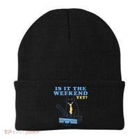 Is It The Weekend Yet Funny Cat Beanie thumb 0