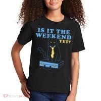 Is It The Weekend Yet Funny Cat Kids T-Shirt thumb 2