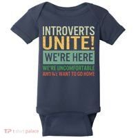 Introvert Introverts Unite Here Uncomfortable Want Go Home Baby Bodysuit thumb 0