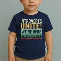 Introvert Introverts Unite Here Uncomfortable Want Go Home Toddler T-Shirt thumb 2
