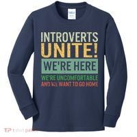 Introvert Introverts Unite Here Uncomfortable Want Go Home Kids Long Sleeve Shirt thumb 0