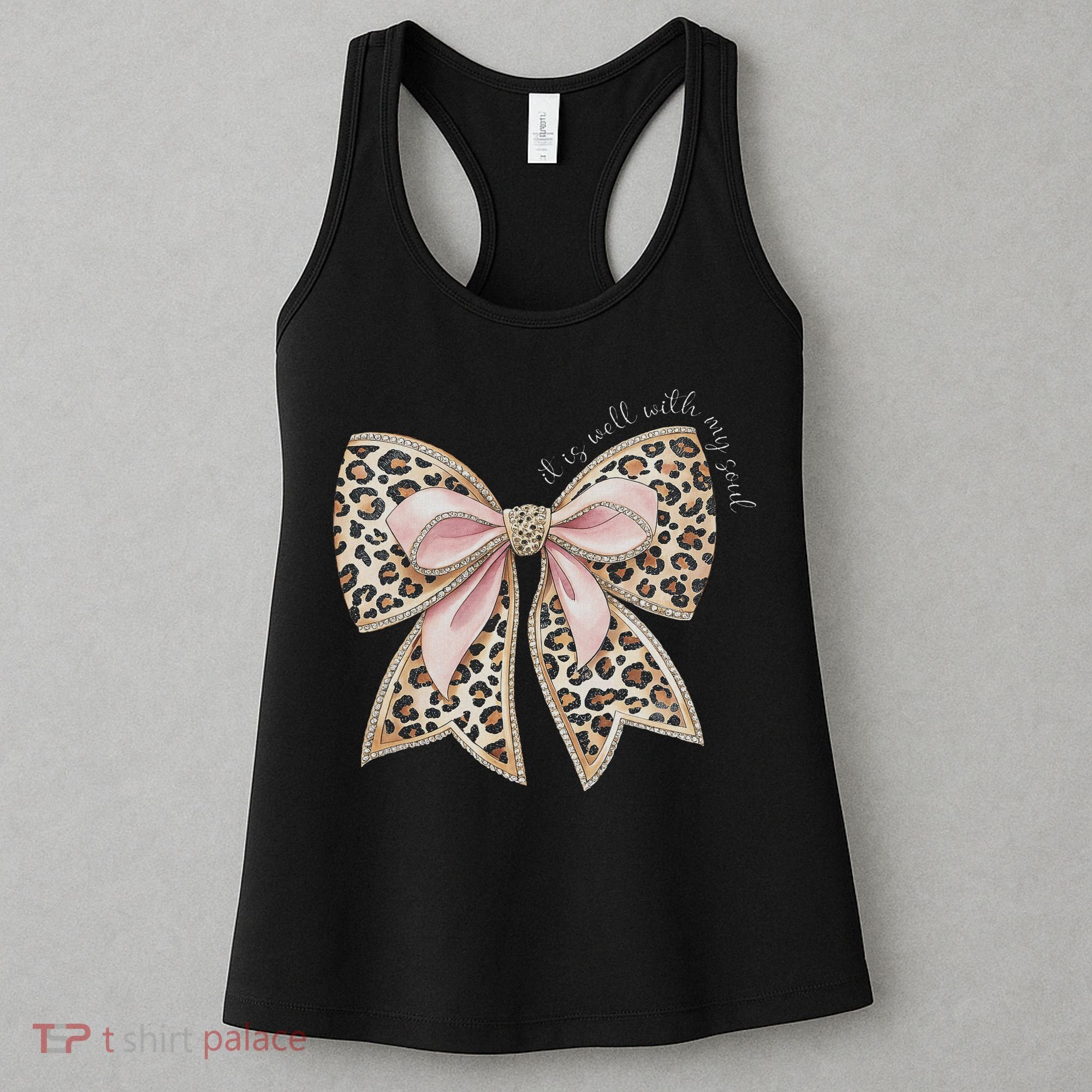 It Is Well With My Soul Inspired Faith Bible Bow Christian Women's Tank Top
