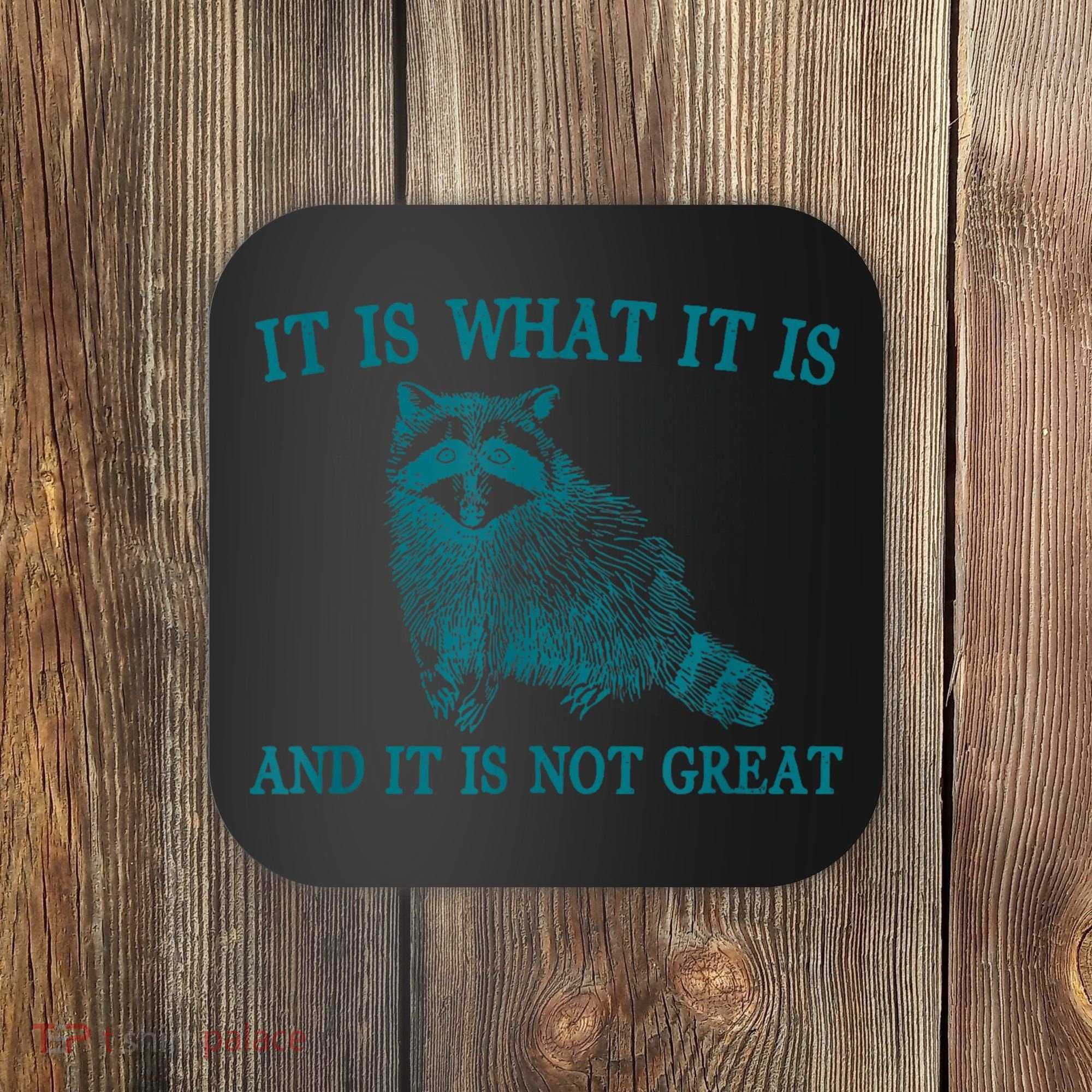 It Is What It Is And It Is Not Great Raccoon Coaster