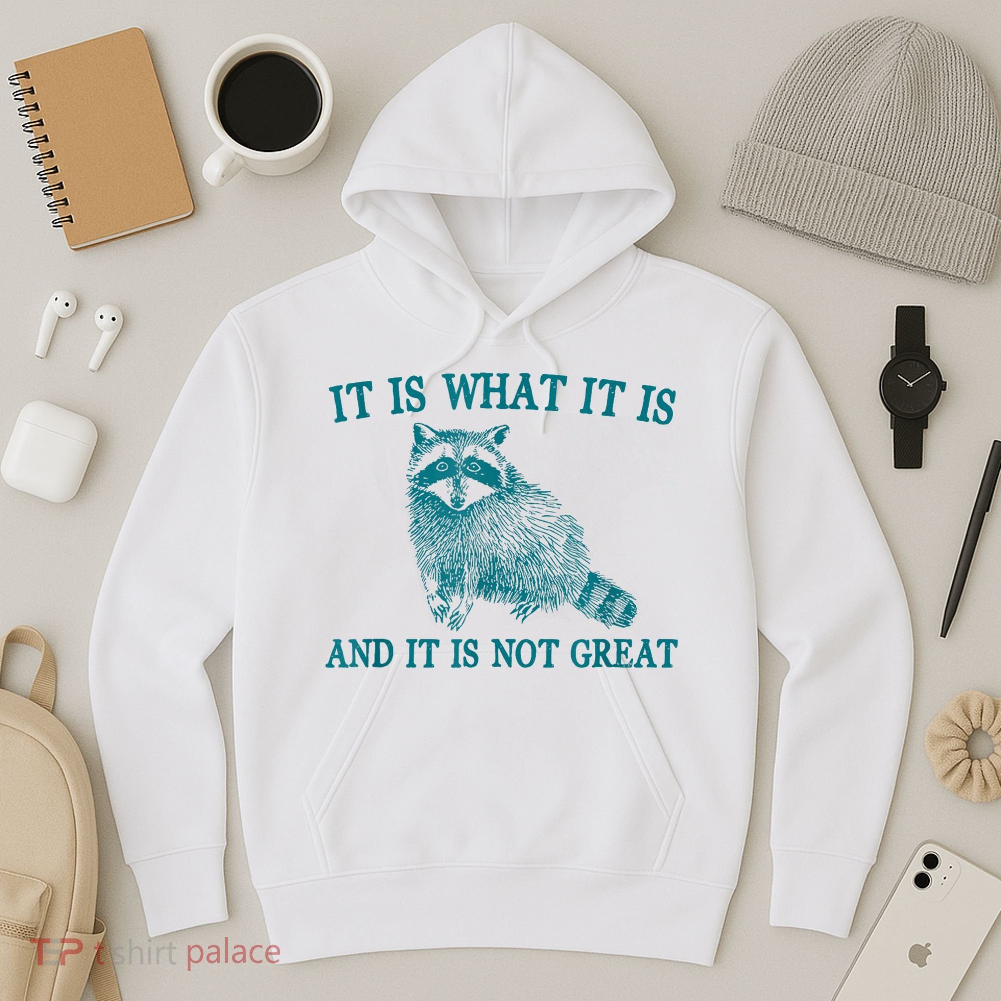 It Is What It Is And It Is Not Great Raccoon Hoodie