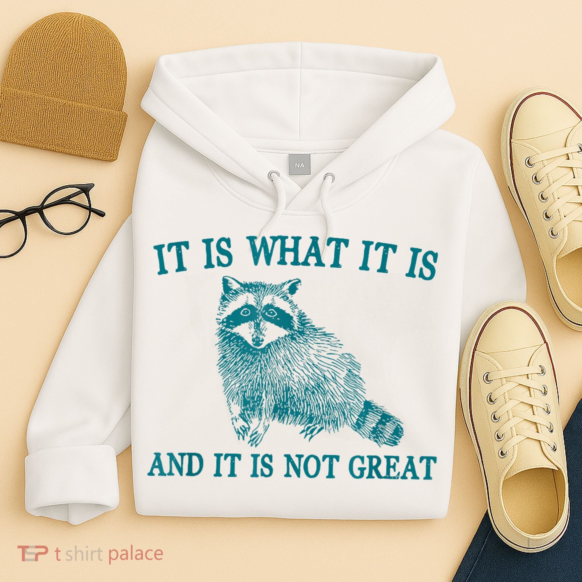 It Is What It Is And It Is Not Great Raccoon Hoodie
