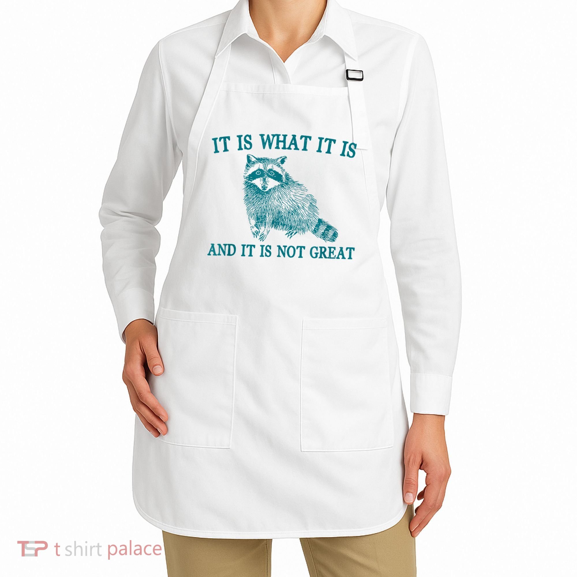 It Is What It Is And It Is Not Great Raccoon Apron