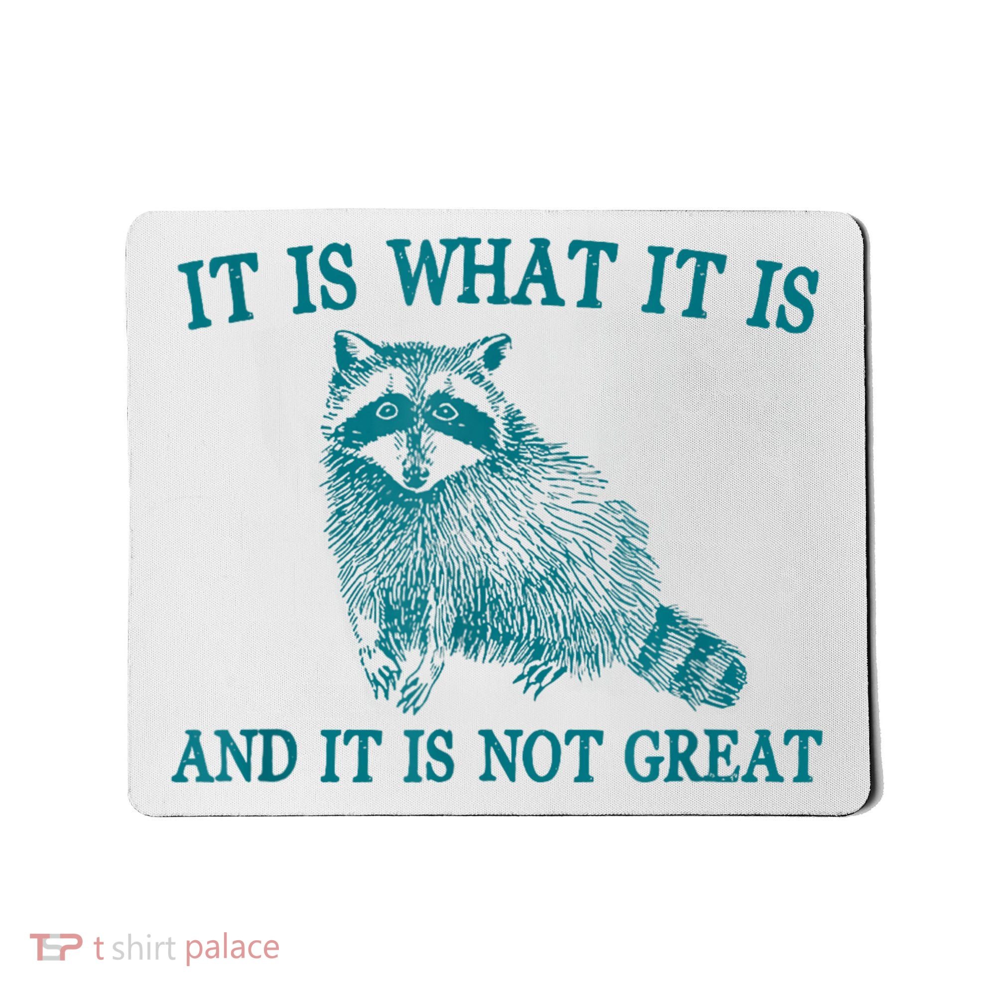 It Is What It Is And It Is Not Great Raccoon Mousepad