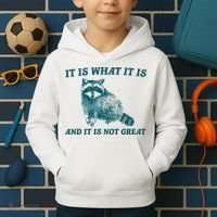 It Is What It Is And It Is Not Great Kids Hoodie thumb 2