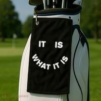 It Is What It Is Smiley Face Golf Towel thumb 2