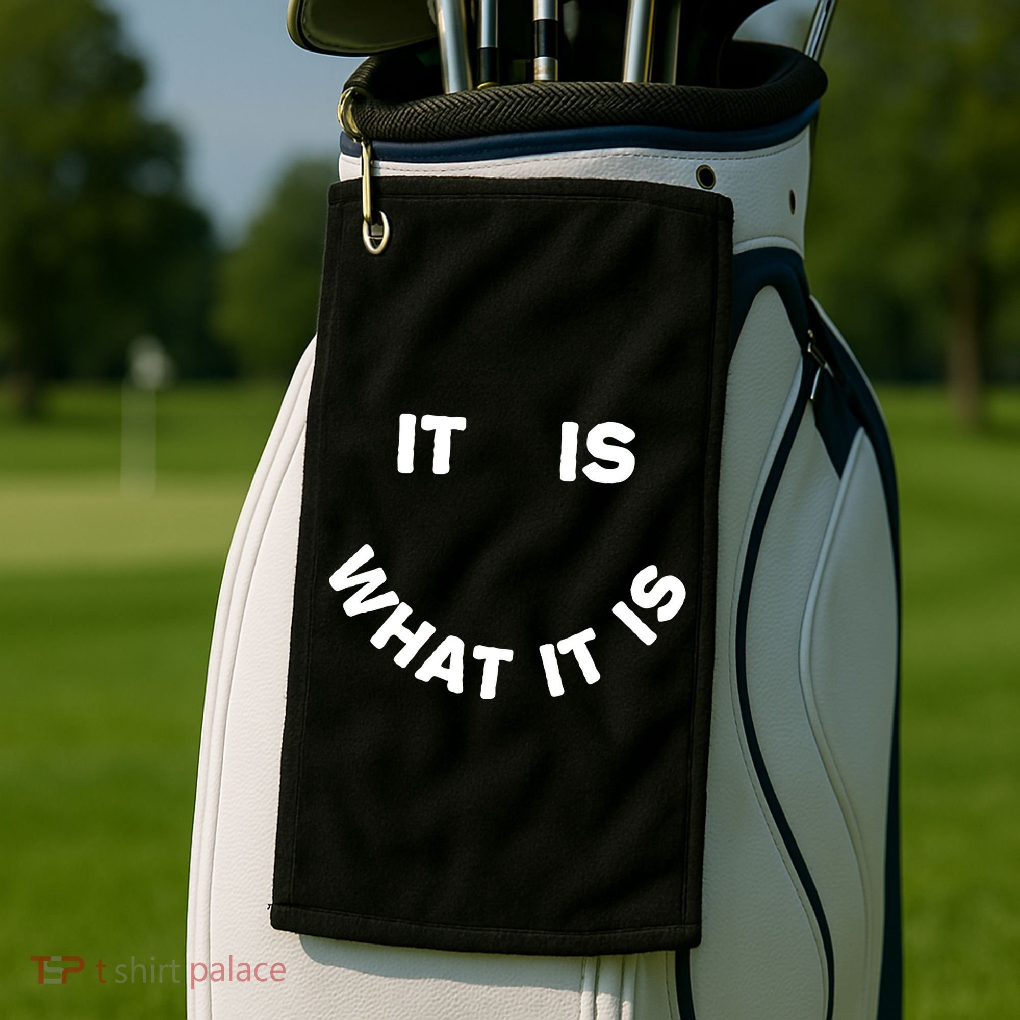 It Is What It Is Smiley Face Golf Towel