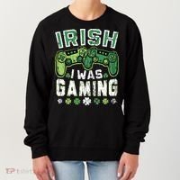 Irish I Was Gaming St Patricks Day Gamer Lucky Irish Gaming Women's Sweatshirt thumb 0