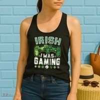 Irish I Was Gaming St Patricks Day Gamer Lucky Irish Gaming Women's Tank Top thumb 2