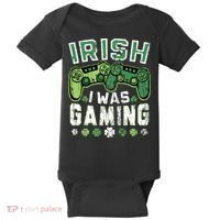 Irish I Was Gaming St Patricks Day Gamer Lucky Irish Gaming Baby Bodysuit thumb 0