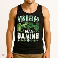 Irish I Was Gaming St Patricks Day Gamer Lucky Irish Gaming Tank Top thumb 3