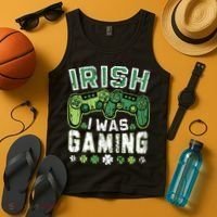 Irish I Was Gaming St Patricks Day Gamer Lucky Irish Gaming Tank Top thumb 4