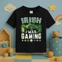 Irish I Was Gaming St Patricks Day Gamer Lucky Irish Gaming Toddler T-Shirt thumb 3