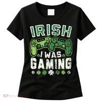 Irish I Was Gaming St Patricks Day Gamer Lucky Irish Gaming Women's T-Shirt thumb 0