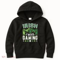 Irish I Was Gaming St Patricks Day Gamer Lucky Irish Gaming Kids Hoodie thumb 0