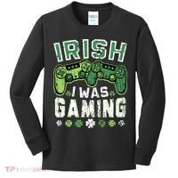 Irish I Was Gaming St Patricks Day Gamer Lucky Irish Gaming Kids Long Sleeve Shirt thumb 0