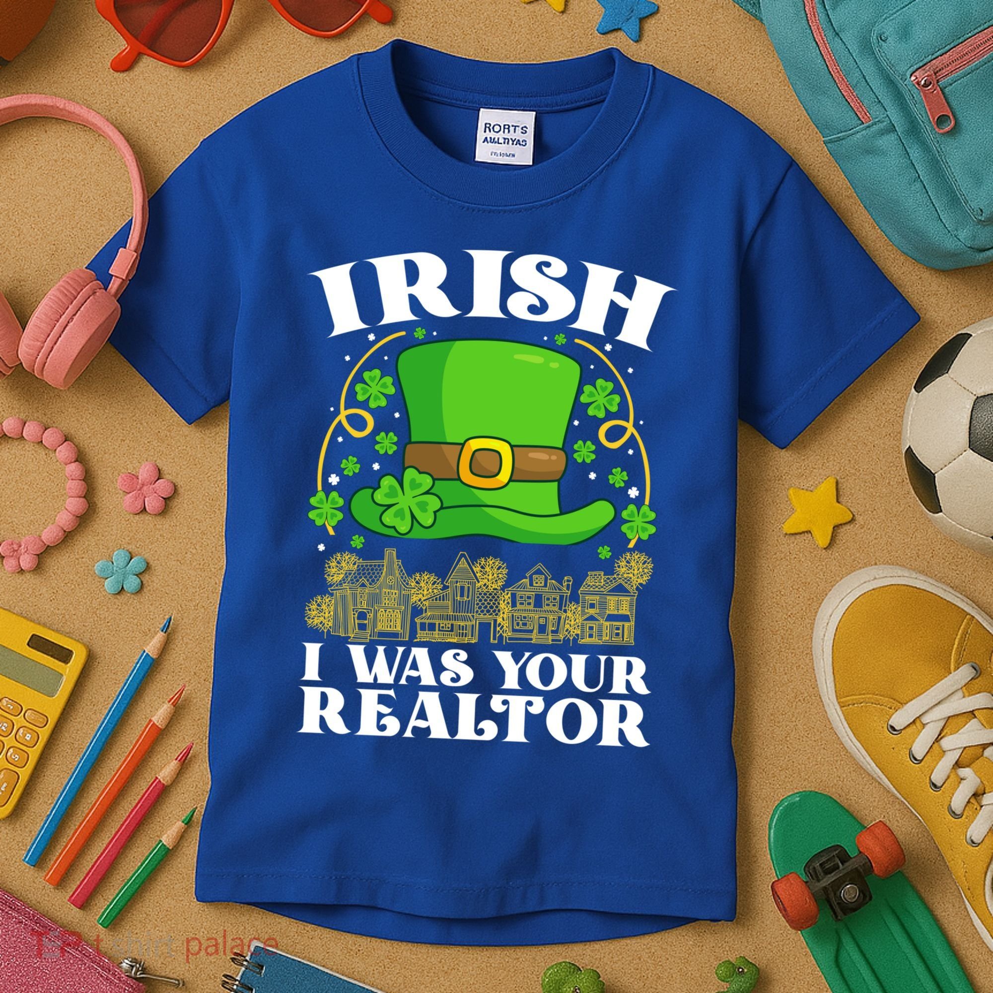 Irish I Was Your Realtor St Patricks Day Lead Generation Cute Gift Kids T-Shirt