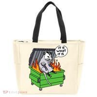 It Is What It Is Possum Dumpster Fire Tote Bag thumb 0