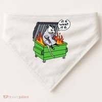 It Is What It Is Possum Dumpster Fire USA-Made Doggie Bandana thumb 0