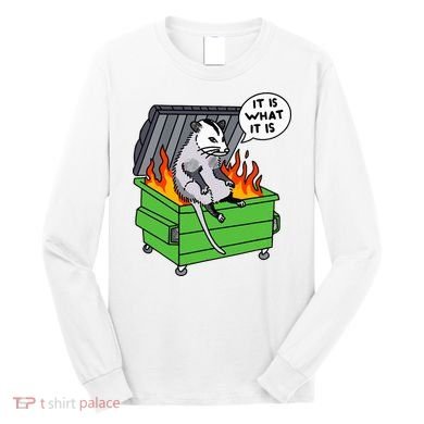 It Is What It Is Possum Dumpster Fire Long Sleeve Shirt