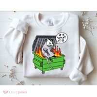 It Is What It Is Possum Dumpster Fire Sweatshirt thumb 2