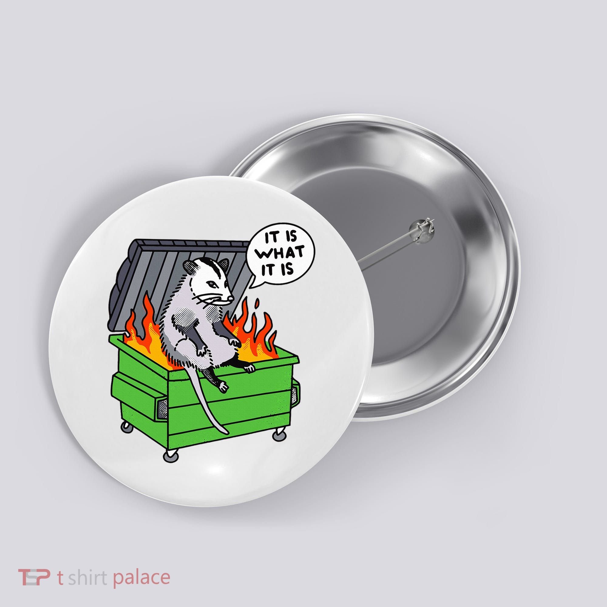 It Is What It Is Possum Dumpster Fire Button