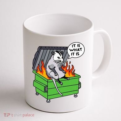 It Is What It Is Possum Dumpster Fire Coffee Mug back