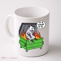 It Is What It Is Possum Dumpster Fire Coffee Mug thumb 0