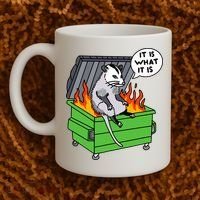 It Is What It Is Possum Dumpster Fire Coffee Mug thumb 2