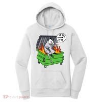 It Is What It Is Possum Dumpster Fire Women's Hoodie thumb 0