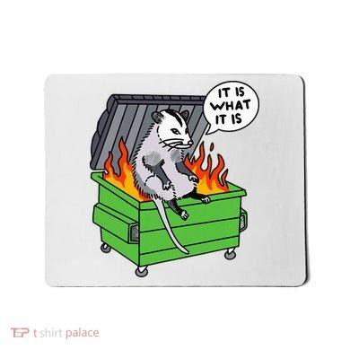 It Is What It Is Possum Dumpster Fire Mousepad