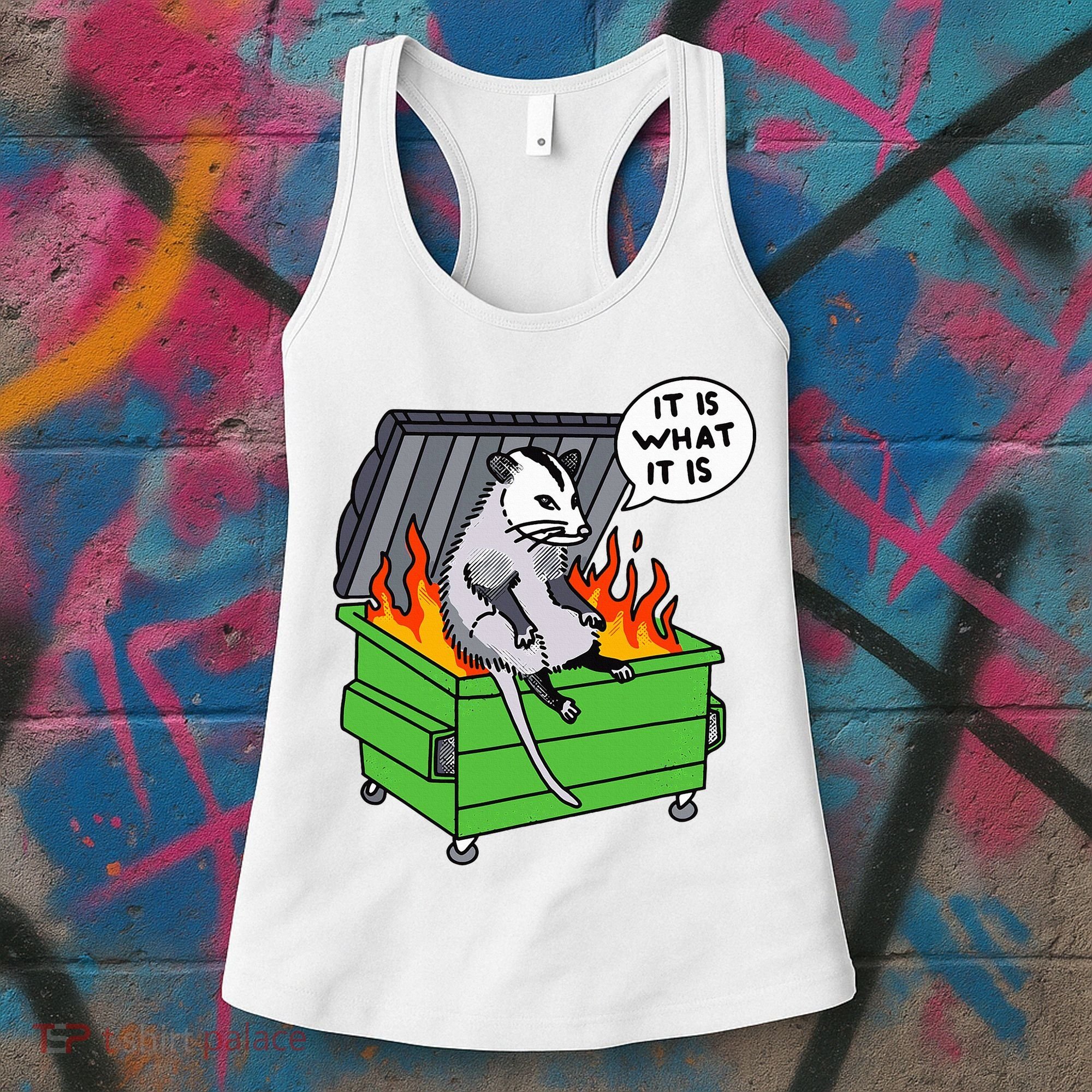 It Is What It Is Possum Dumpster Fire Women's Tank Top